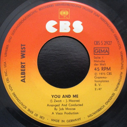 Albert West : You And Me (7", Single)