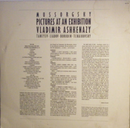 Vladimir Ashkenazy - Modest Mussorgsky, Sergey Ivanovich Taneyev, Anatoly Liadov, Alexander Borodin, Pyotr Ilyich Tchaikovsky : Pictures At An Exhibition (LP, RE)