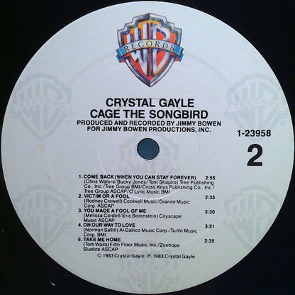 Crystal Gayle : Cage The Songbird (LP, Album)