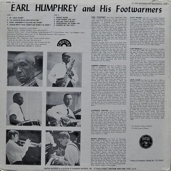 Earl Humphrey And His Footwarmers : Earl Humphrey And His Footwarmers (LP, Comp)