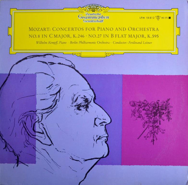 Wolfgang Amadeus Mozart - Wilhelm Kempff / Berliner Philharmoniker / Ferdinand Leitner : Concerto For Piano And Orchestra No.8 In C Major, K.246  And No.27 In B Flat Major, K.595 (LP, Mono, Alb)