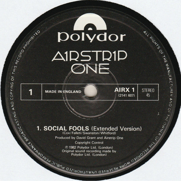 Airstrip-One : Social Fools (Extended Version) (12")