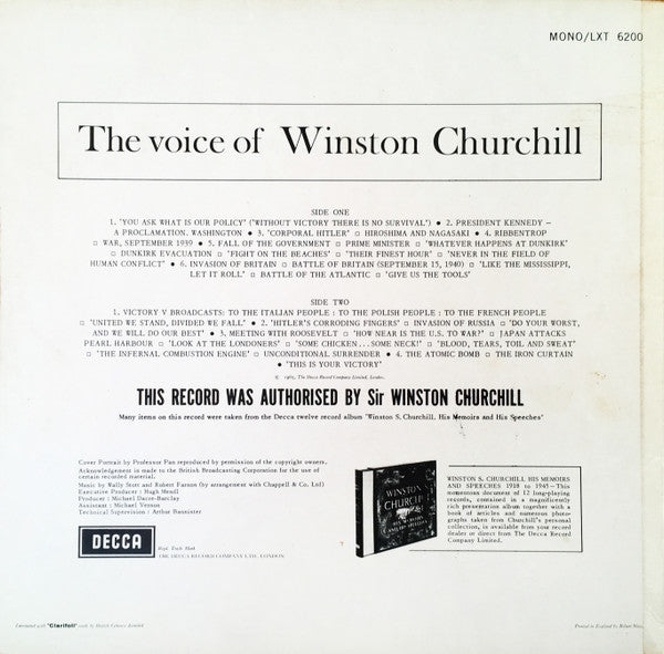 Winston Churchill : The Voice Of Winston Churchill (LP, Album, Mono)