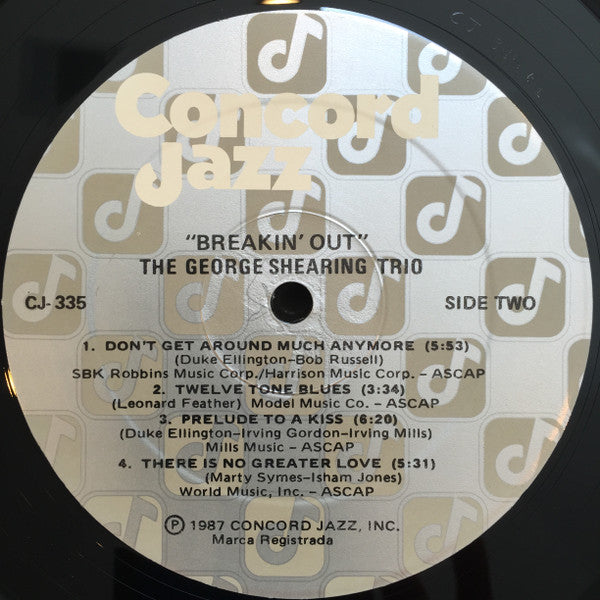 George Shearing Trio With Ray Brown And Marvin "Smitty" Smith : Breakin' Out (LP, Album)