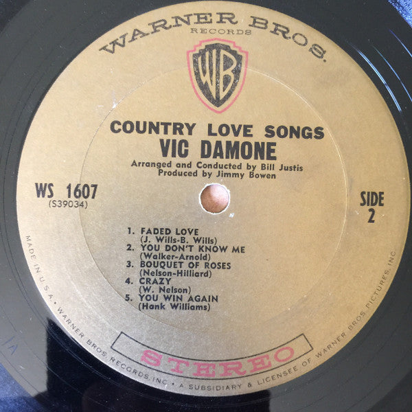 Vic Damone : Country Love Songs (LP, Album)