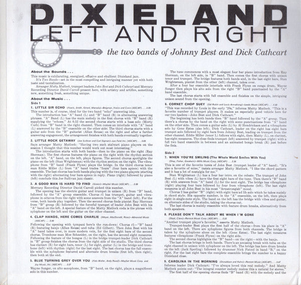 Johnny Best And His All Stars And Dick Cathcart And His All Stars : Dixieland Left And Right (LP, Album, Gat)