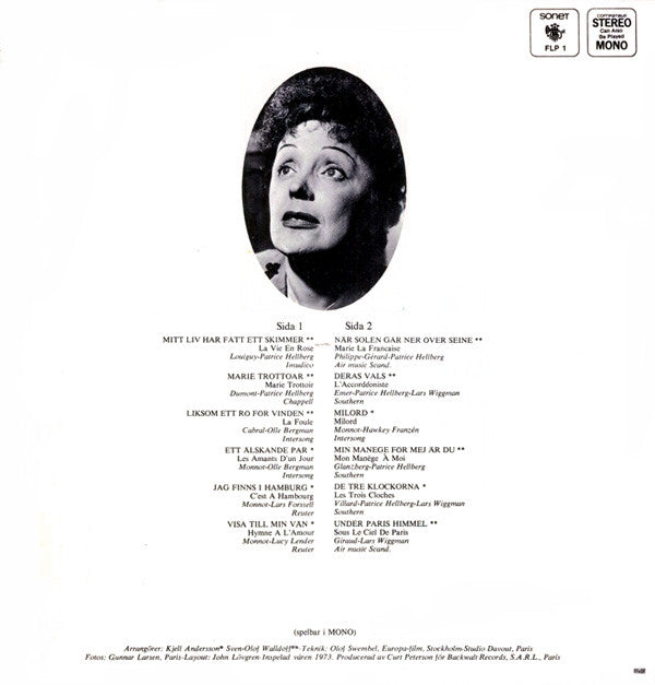 Anita Lindblom : Anita Lindblom Sjunger Edith Piaf (LP, Album)