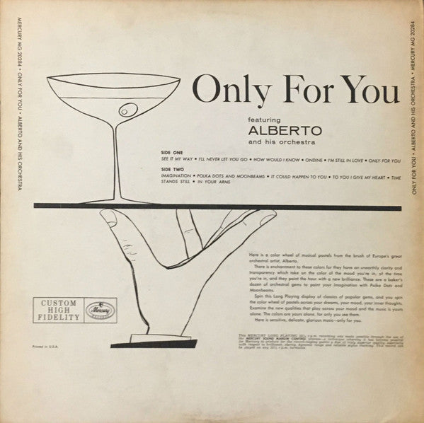 Alberto And His Orchestra : Only  For You (LP)