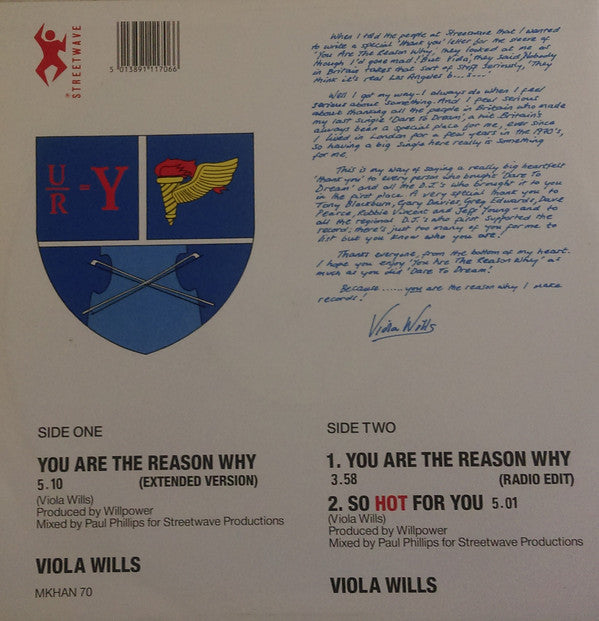 Viola Wills : You Are The Reason Why (12", Single)