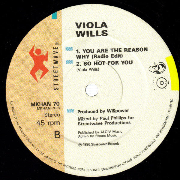 Viola Wills : You Are The Reason Why (12", Single)