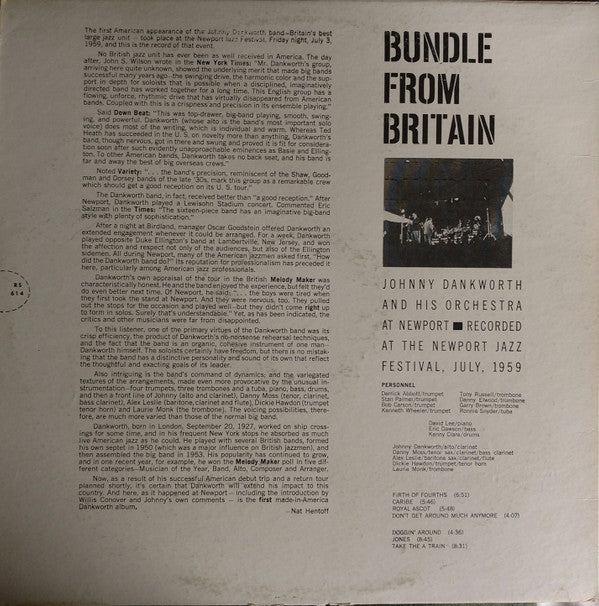 The John Dankworth Orchestra : Bundle From Britain (LP)