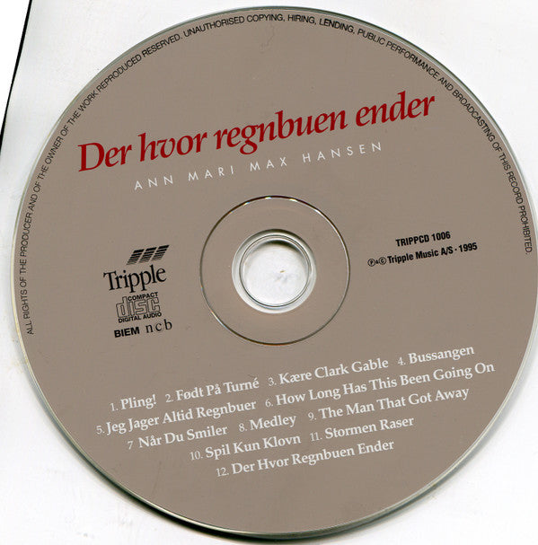 Ann-Mari Max Hansen : Der Hvor Regnbuen Ender (CD, Album)