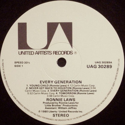 Ronnie Laws : Every Generation (LP, Album)