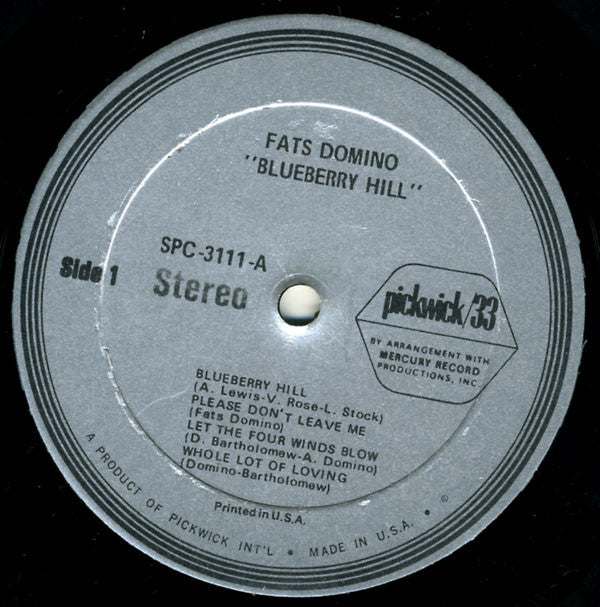 Fats Domino : Blueberry Hill (LP, Album, RE)