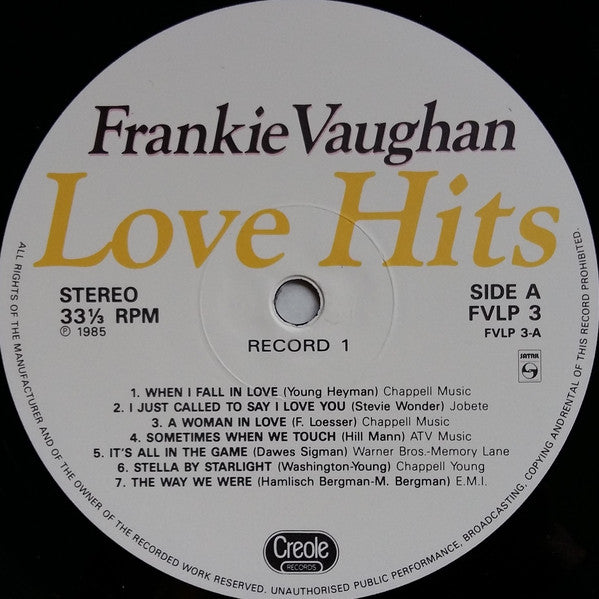 Frankie Vaughan : Love Hits & High Kicks (2xLP, Comp)