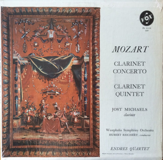 Wolfgang Amadeus Mozart, Jost Michaels, Westfälisches Sinfonieorchester, Hubert Reichert, Endres-Quartett : Clarinet Concerto / Clarinet Quintet (LP, Mono, RE)