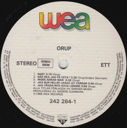 Orup : Orup (LP, Album)