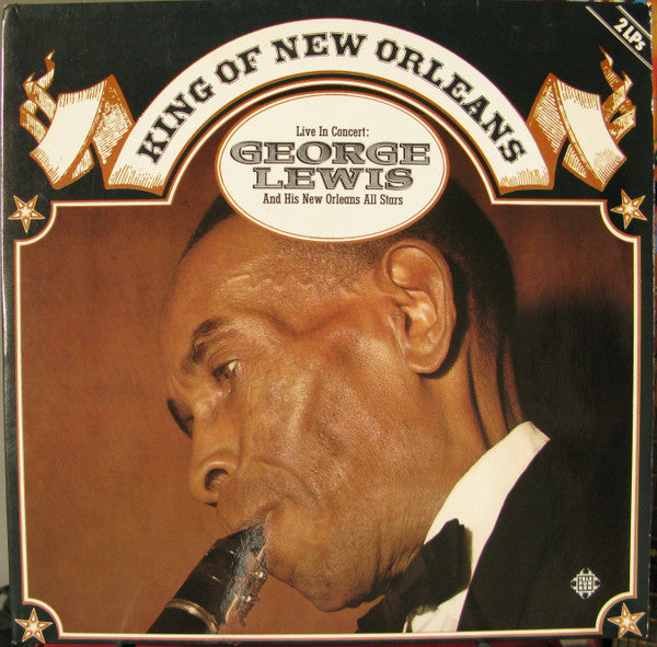 George Lewis And His New Orleans All Stars : King Of New Orleans - Live In Concert (2xLP, Gat)