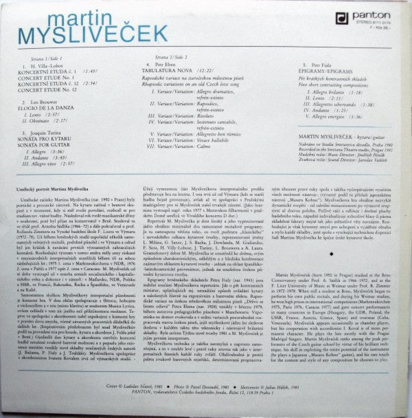 Martin Mysliveček : Martin Mysliveček (LP, Album, RP)