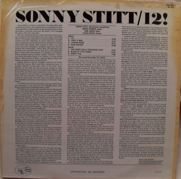 Sonny Stitt : 12! (LP, Album, RE)