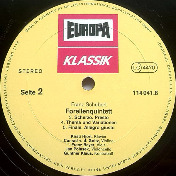 Franz Schubert : Forellenquintett (LP, RE)