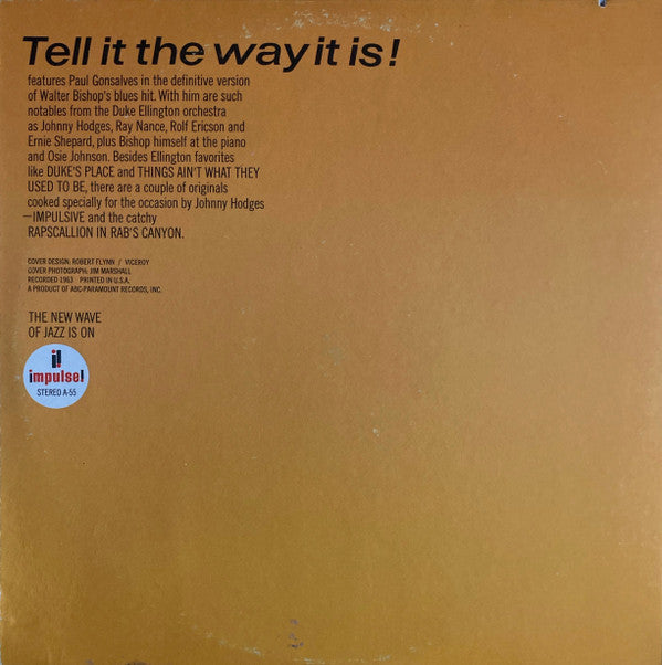 Paul Gonsalves : Tell It The Way It Is! (LP, Album)