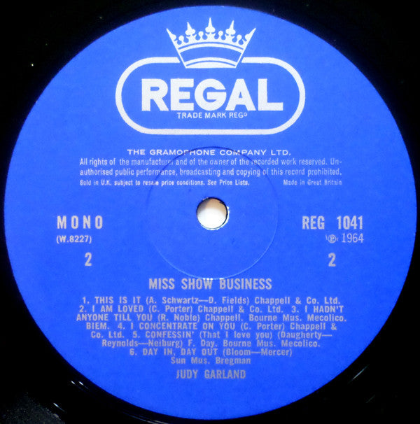 Judy Garland : Miss Show Business (LP, Comp, Mono)