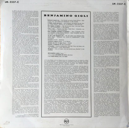 Beniamino Gigli : Beniamino Gigli (LP, Album)