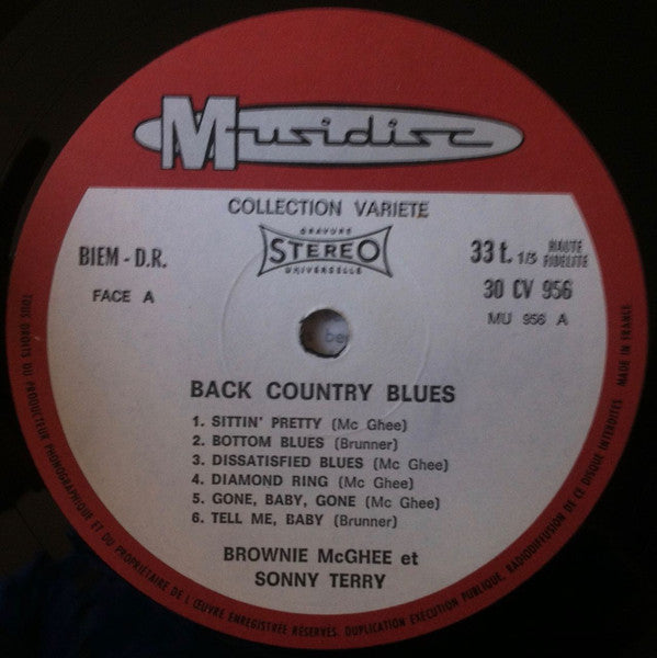 Sonny Terry & Brownie McGhee : Back Country Blues (LP, RE)