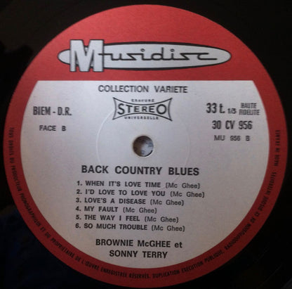 Sonny Terry & Brownie McGhee : Back Country Blues (LP, RE)