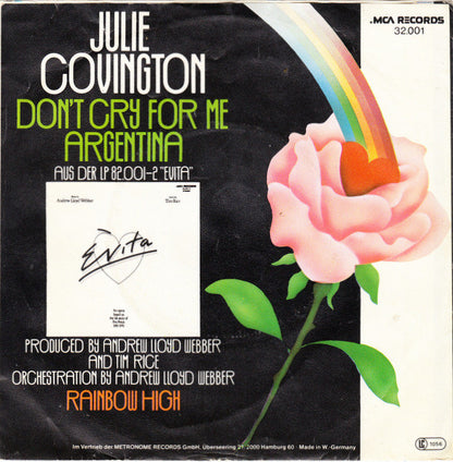 Julie Covington : Don't Cry For Me Argentina (7", Single)