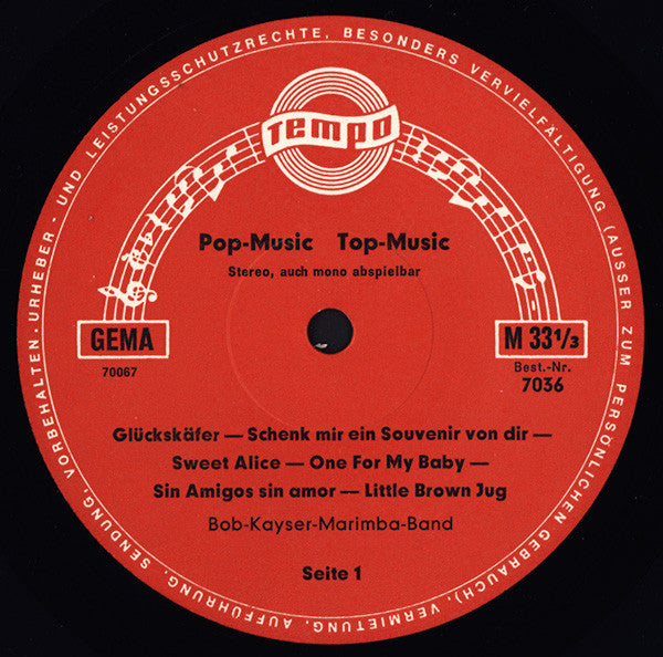 Bob Kayser's Marimba Band : Pop-Music Top-Music (LP)