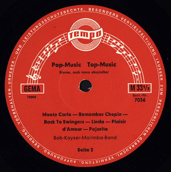 Bob Kayser's Marimba Band : Pop-Music Top-Music (LP)