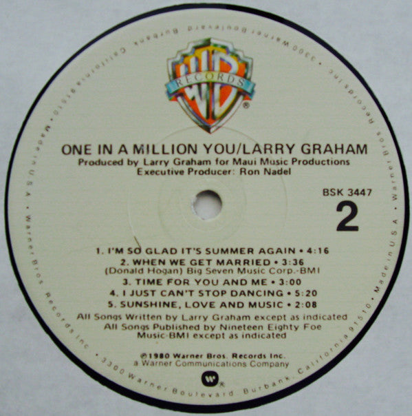 Larry Graham : One In A Million You (LP, Album, Los)