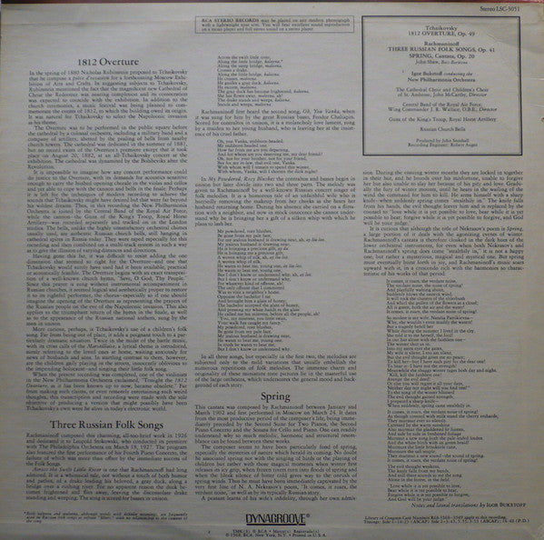 Pyotr Ilyich Tchaikovsky, Sergei Vasilyevich Rachmaninoff, Igor Buketoff, New Philharmonia Orchestra : A Dramatically New Version: Tchaikovsky 1812 Overture (LP)