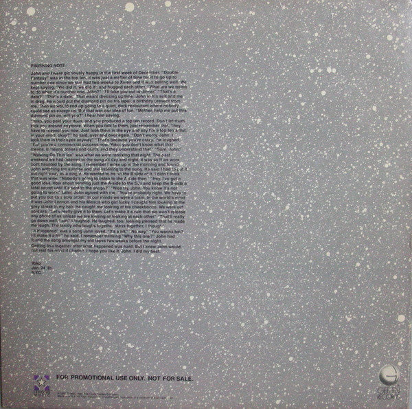 Yoko Ono : Walking On Thin Ice (12", Promo)