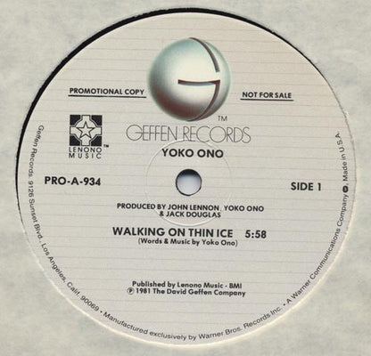 Yoko Ono : Walking On Thin Ice (12", Promo)