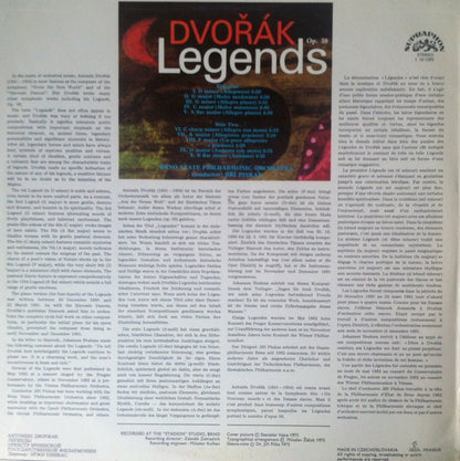 Antonín Dvořák - Brno State Philharmonic Orchestra & Jiří Pinkas : Legends (LP, RE)