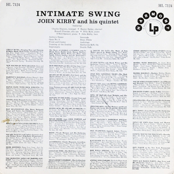 John Kirby And His Quintet : Intimate Swing (LP, Album, Styrene)