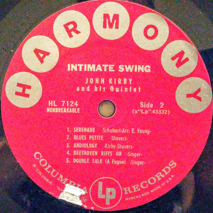 John Kirby And His Quintet : Intimate Swing (LP, Album, Styrene)