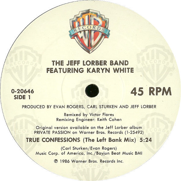 The Jeff Lorber Band Featuring Karyn White : True Confessions (12", Maxi)