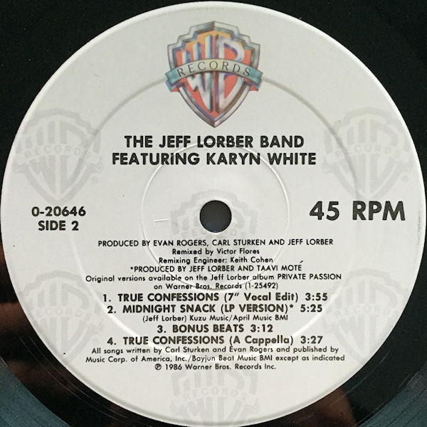 The Jeff Lorber Band Featuring Karyn White : True Confessions (12", Maxi)