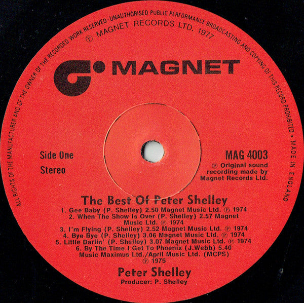 Peter Shelley : The Best Of Peter Shelley (LP, Comp)