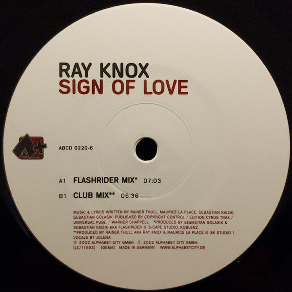 Ray Knox : Sign Of Love (12")