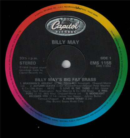 Billy May : Billy May's Big Fat Brass (LP, Album, RE)