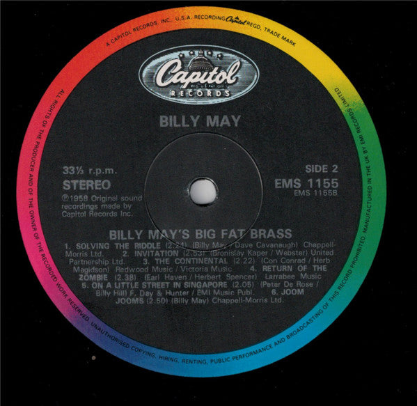 Billy May : Billy May's Big Fat Brass (LP, Album, RE)