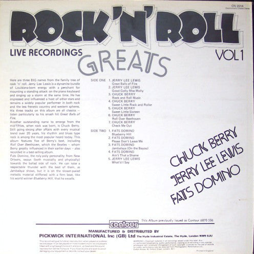 Various : Rock 'N' Roll Greats Vol 1 (LP, Comp, RE, Red)