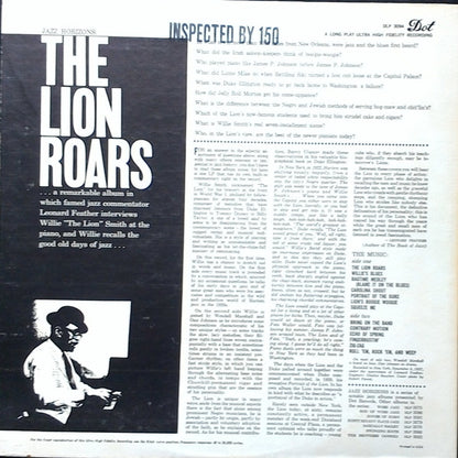 Willie "The Lion" Smith : The Lion Roars (LP, Album, Mono)