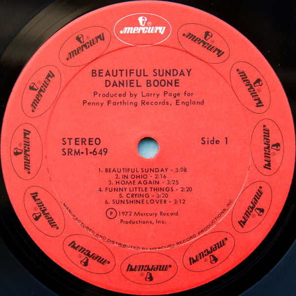 Daniel Boone : Beautiful Sunday (LP, Album, Phi)