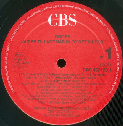 Boobs : Alt Er Tilladt Når Blot Det Kilder (LP, Album)